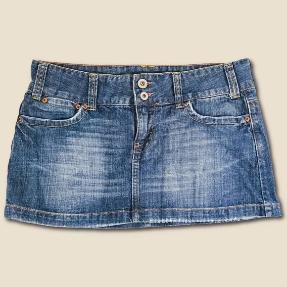 American Eagle - Vintage Y2k - Blue Denim Mini Skirt - Picture 2 of 7